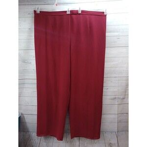 Misty Lane Evening Chiffon Wide Leg Palazzo Culotte Pants Red Women's Sz 24